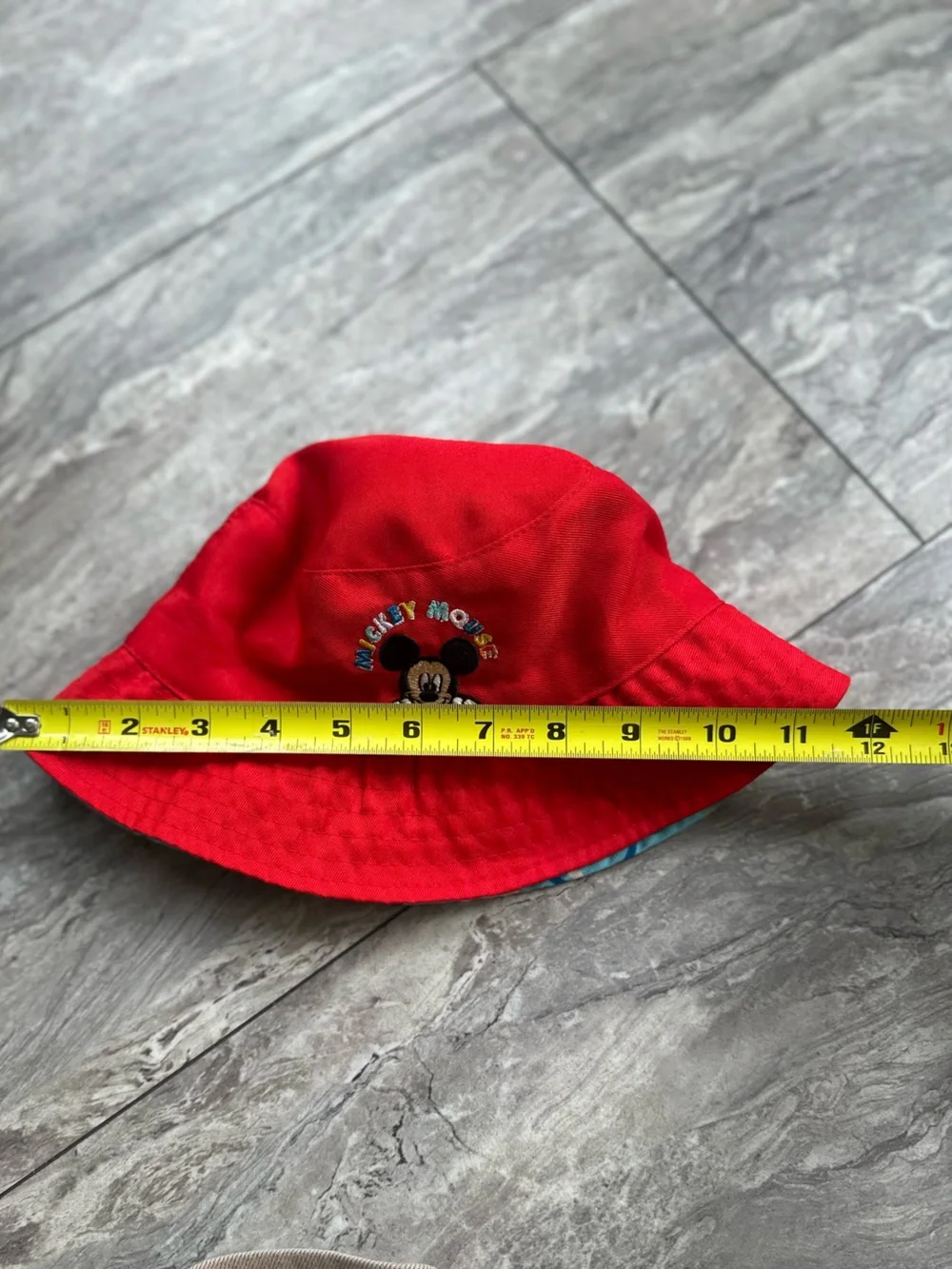 Disney Mickey Mouse Kids Reversible Bucket Hat Red Blue Embroidered Sun Hat 0002
